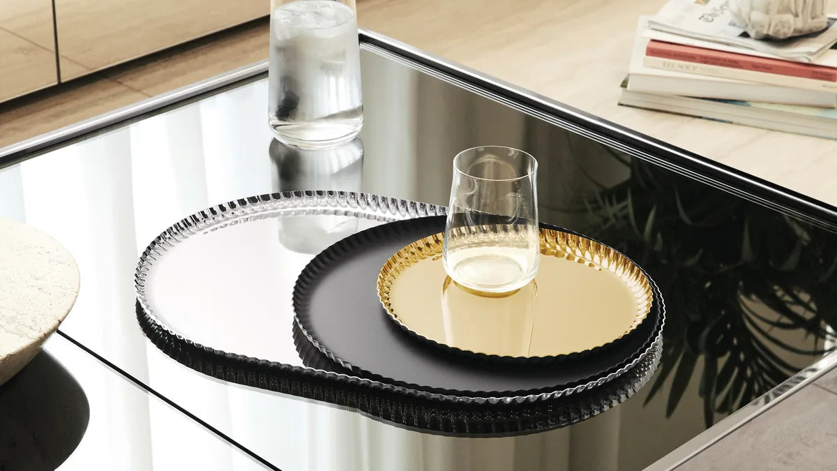 Alessi — Pleats JK01/46 | Vassoio in acciaio inox 18/10 — dettaglio