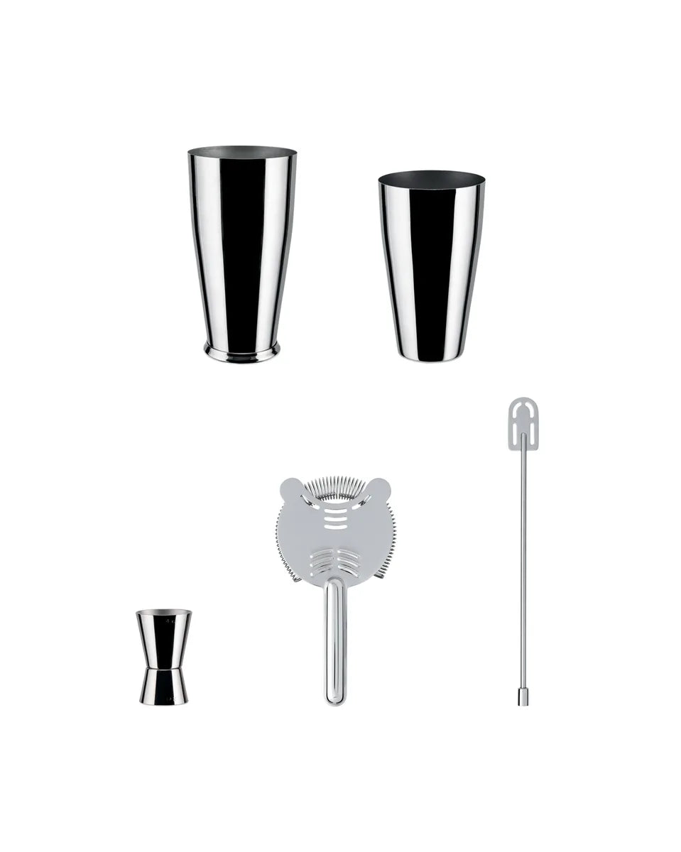 Alessi — Lunar Eclipse 505 | Set Mixology Sottsass in Acciaio — dettaglio