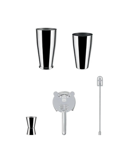 Alessi — Lunar Eclipse 505 | Set Mixology Sottsass in Acciaio — dettaglio
