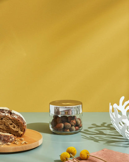 Alessi — Julieta LC07 | Barattolo ermetico vetro e acciaio — dettaglio