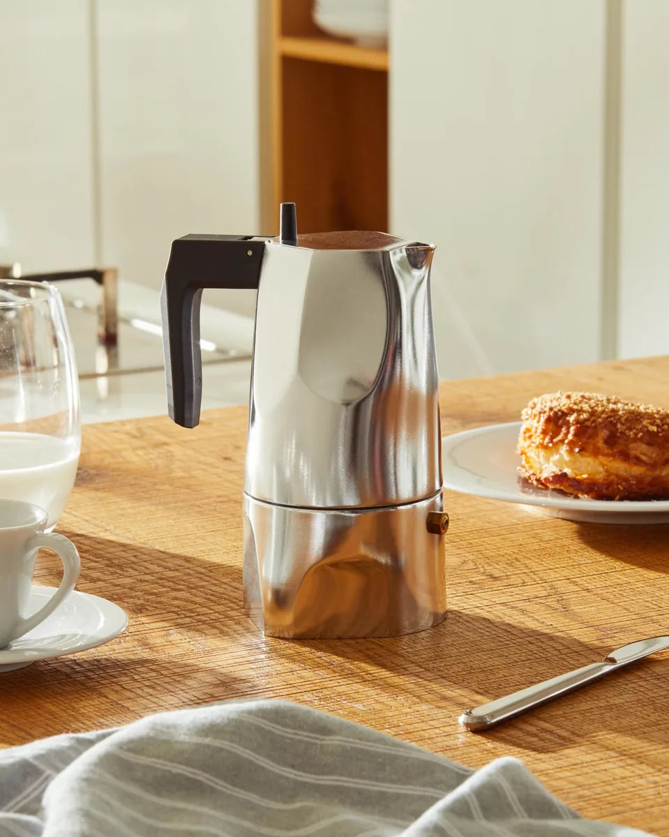 Alessi — Ossidiana MT18/6 | Caffettiera espresso in alluminio fuso — vista principale