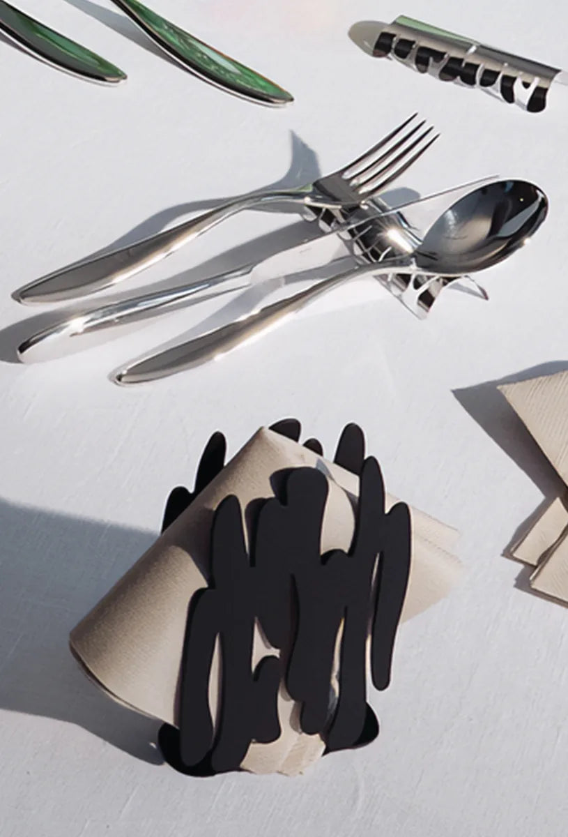 Alessi — Bark BM22 B | Portatovaglioli in acciaio nero — vista principale
