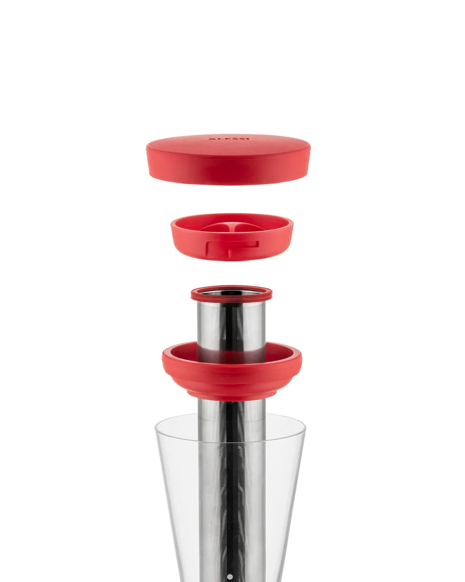 Alessi — Mazagran GIA31 R | Caraffa caffè freddo in vetro rosso — dettaglio