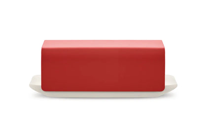 Alessi — Mattina BG04 R | Burriera in porcellana e acciaio rosso — ambientazione