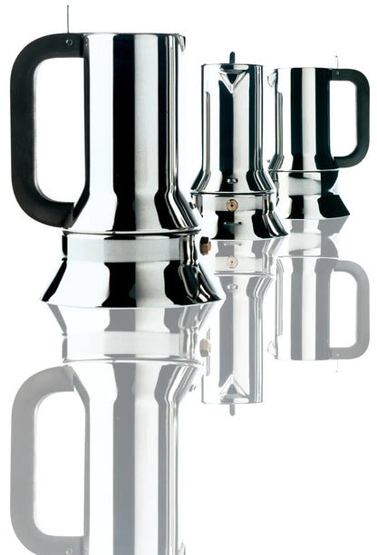 Alessi — 9090/6 | Caffettiera espresso Richard Sapper 6 tazze — vista laterale