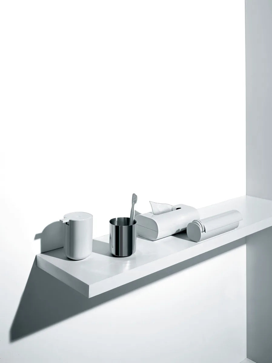 Alessi — Birillo PL06 W | Dispenser in PMMA bianco Lissoni — vista laterale