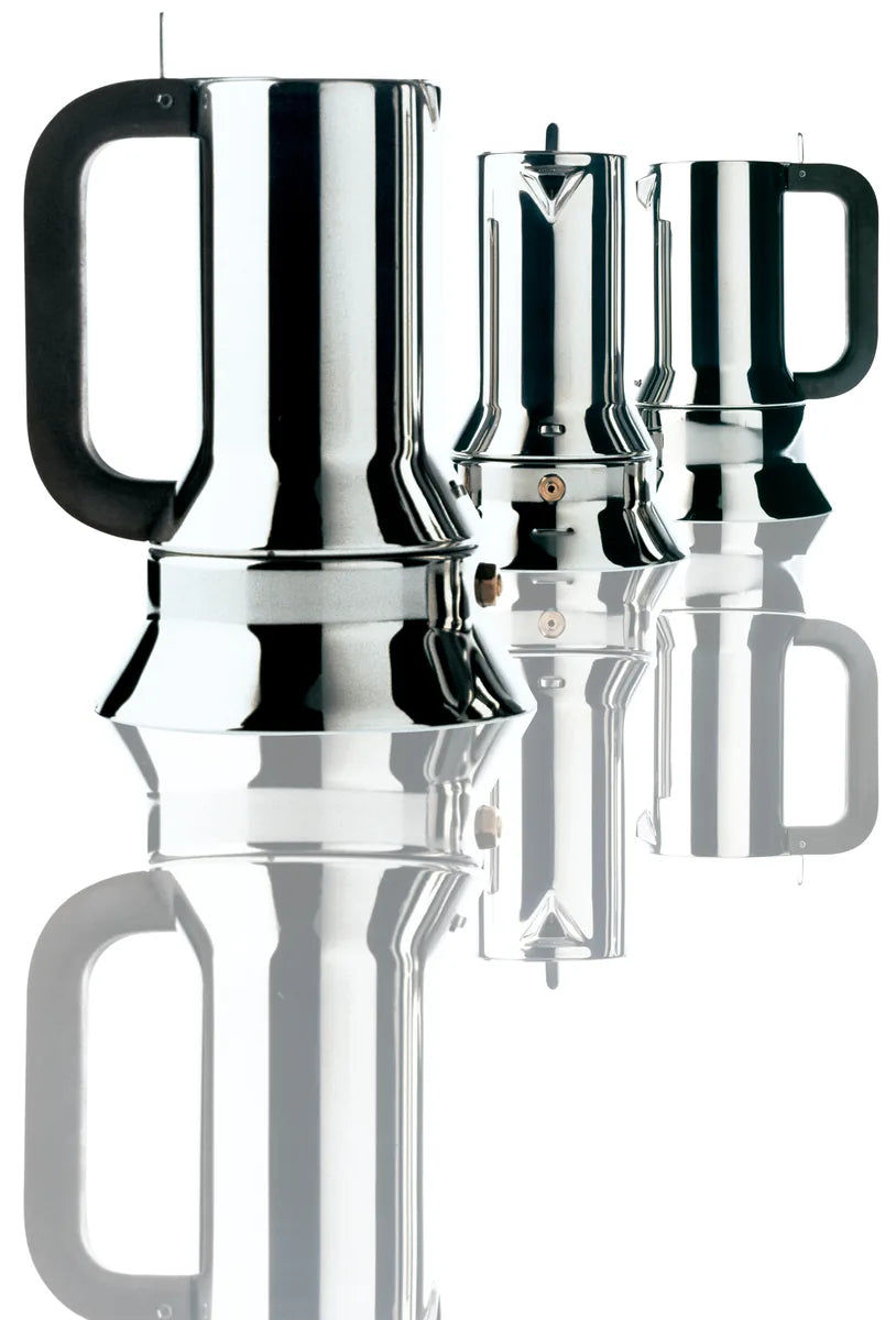 Alessi — 9090/M | Caffettiera espresso 10 tz Richard Sapper — vista laterale