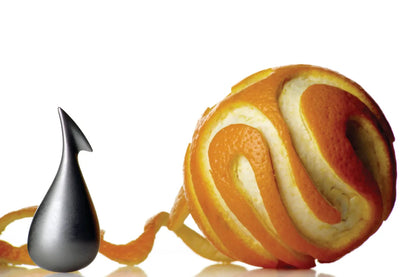 Alessi — Apostrophe GCH02 | Sbuccia arance in acciaio inox — vista laterale