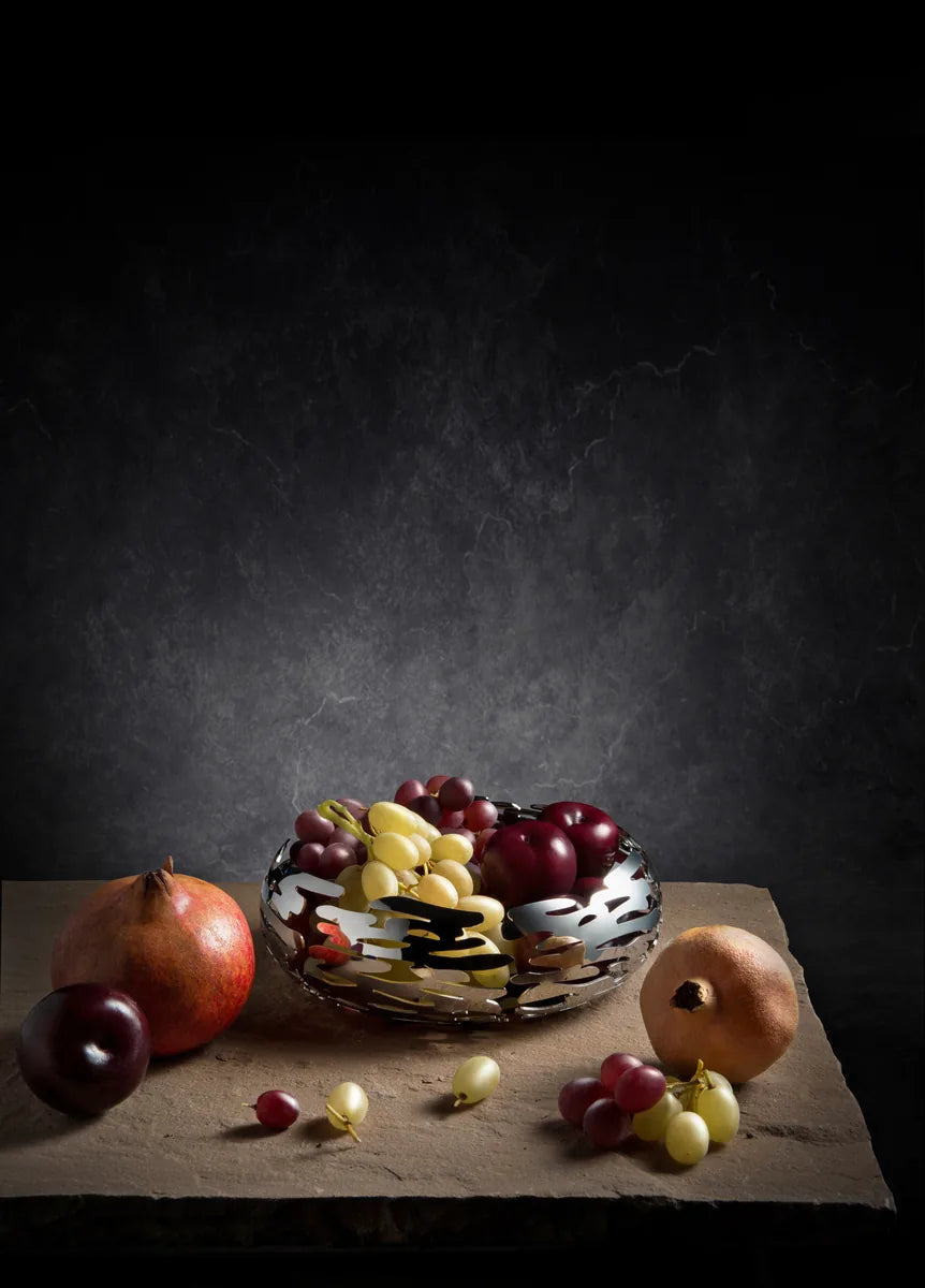Alessi — Barknest BM02 | Cestino rotondo in acciaio inox 18/10 — vista laterale