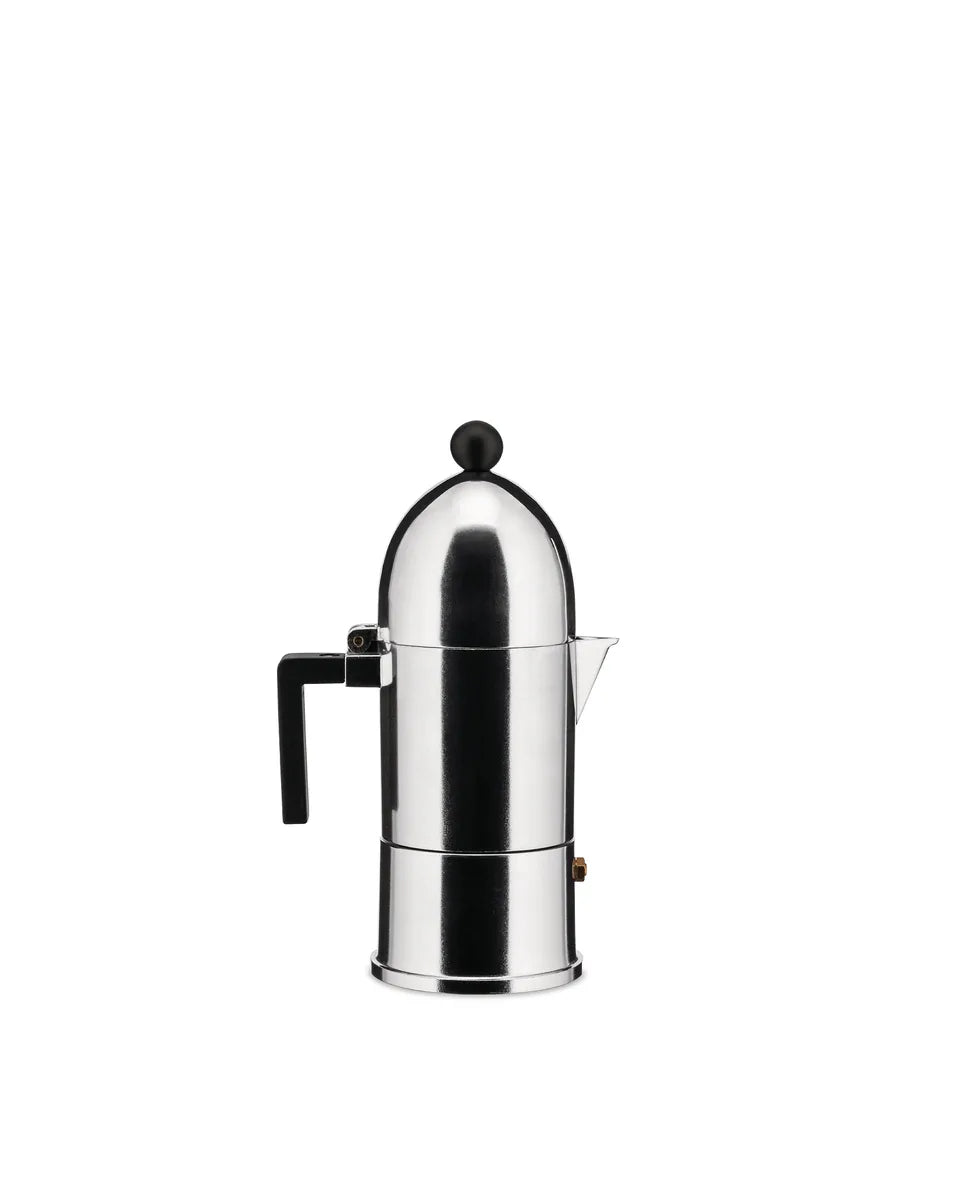 Alessi — La Cupola 9095/6 9095/6BFM | Caffettiera Aldo Rossi in allumi — vista laterale