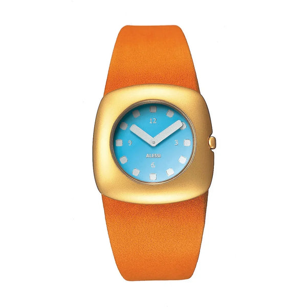 Alessi — Callisto AL2003 | Orologio da polso oro opaco e arancio — Alessi