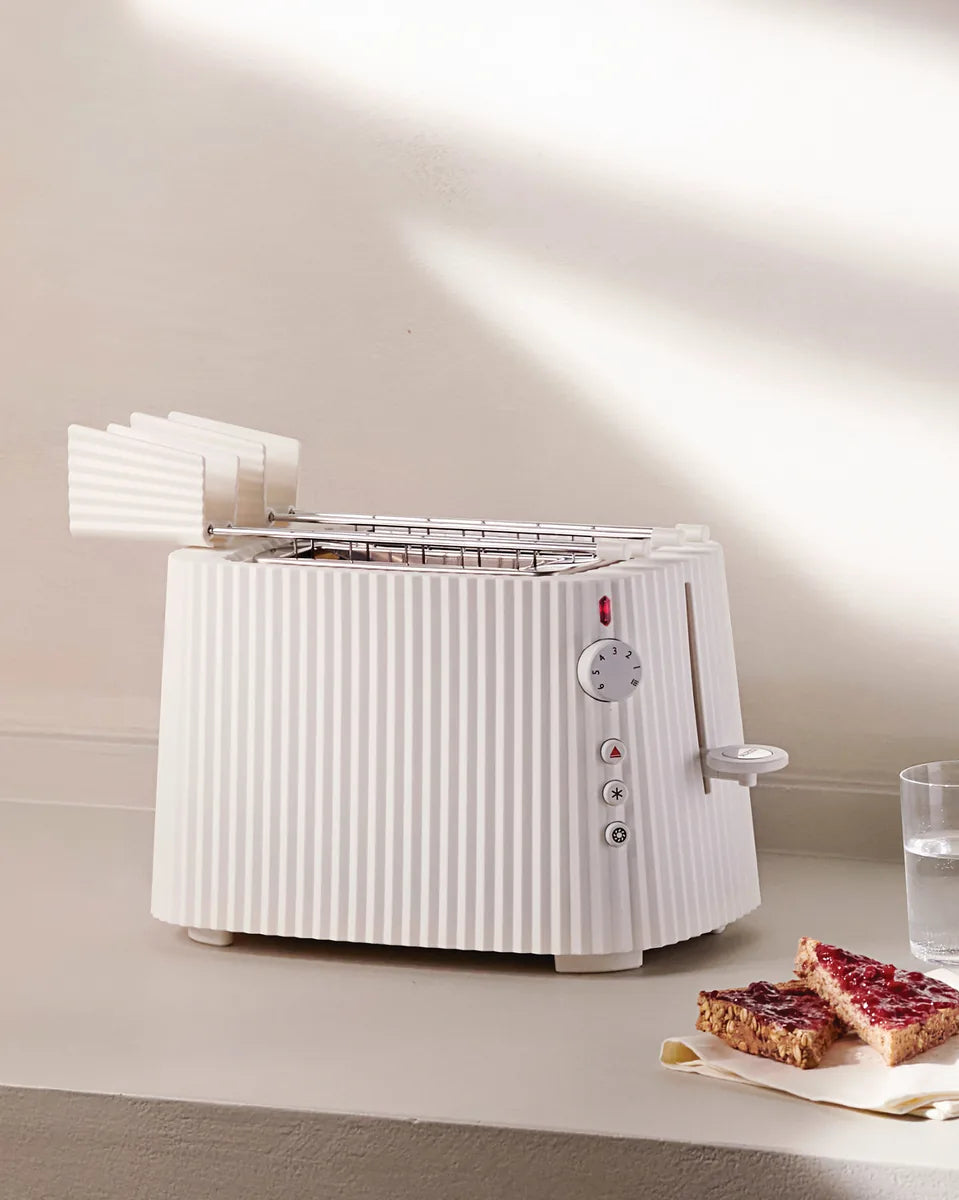Alessi — Plissé MDL08BW MDL08BW W | Griglia scalda brioche bianca De L — vista laterale