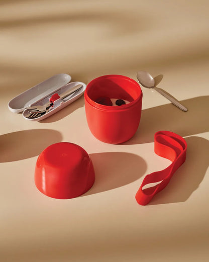 Alessi — Food à Porter SA03 G | Lunch pot doppio scomparto grigio — dettaglio