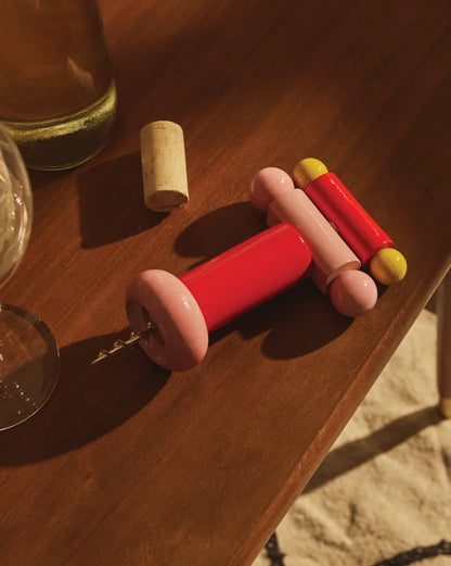 Alessi — ES17 1 | Cavatappi Sottsass in legno di faggio — vista laterale