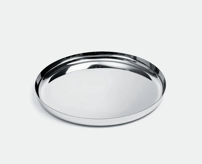 Alessi — JM14/35 L | Vassoio rotondo in acciaio inox lucido — vista laterale