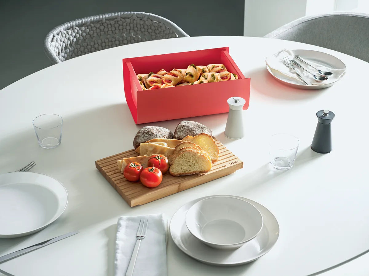 Alessi — Mattina BG03 BG03 DG | Cassetta del pane grigio antracite e b — vista laterale