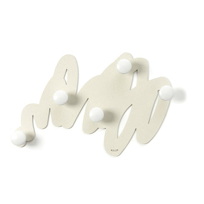 Arti & Mestieri Appendiabiti Marea colore avorio ferro battuto con pomelli in legno