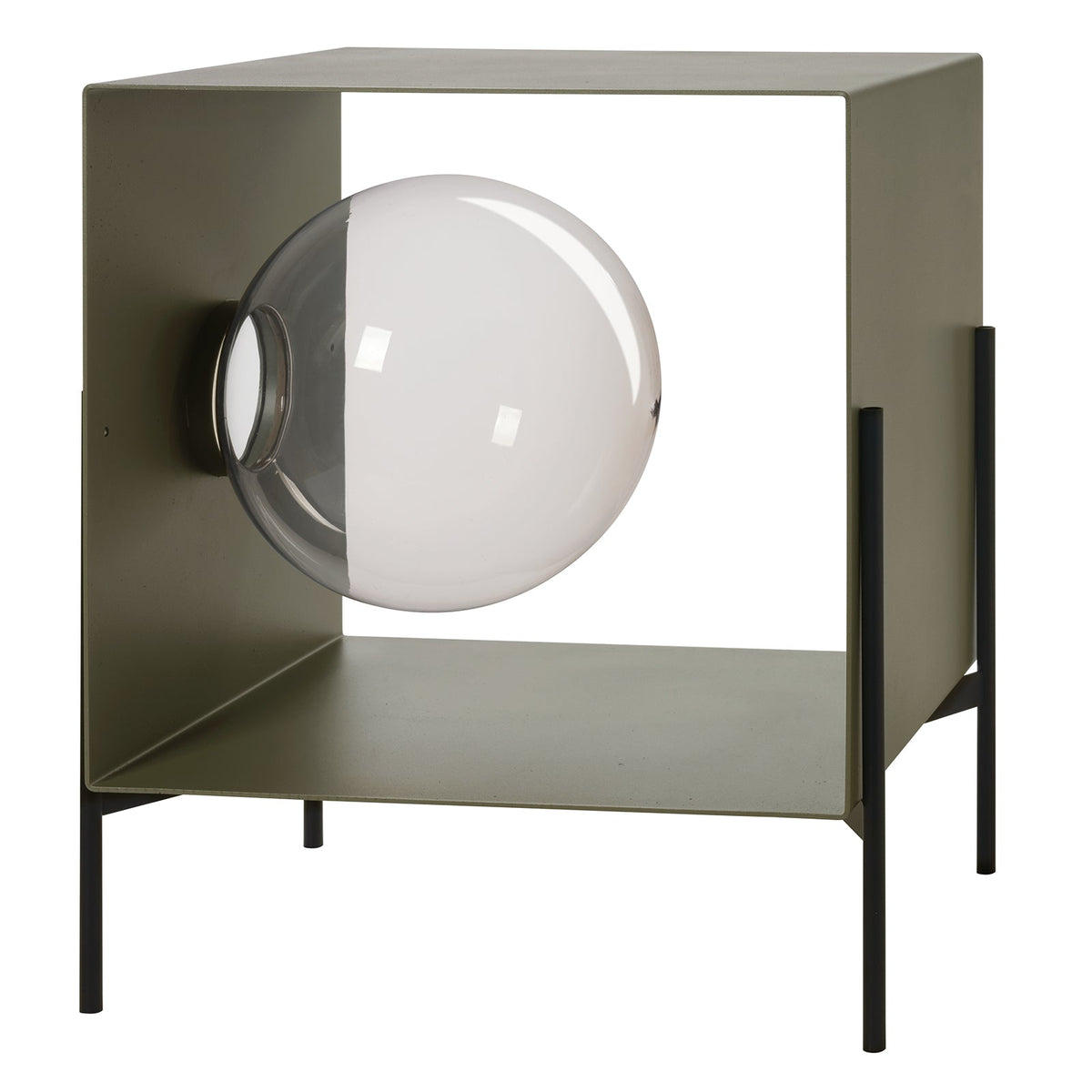 Arti & Mestieri Globe Piccolo mobile in ferro colore giada con base nera