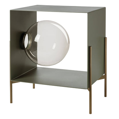 Arti & Mestieri Globe Piccolo mobile da soggiorno colore giada con base oro laccato in ferro lavorato artigianalmente