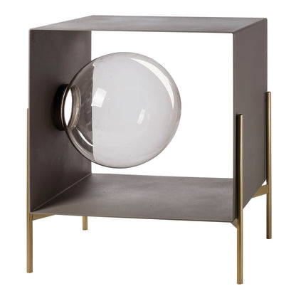 Arti & Mestieri Globe Piccolo mobile soggiorno colore fango base oro laccato in ferro lavorato artigianalmente