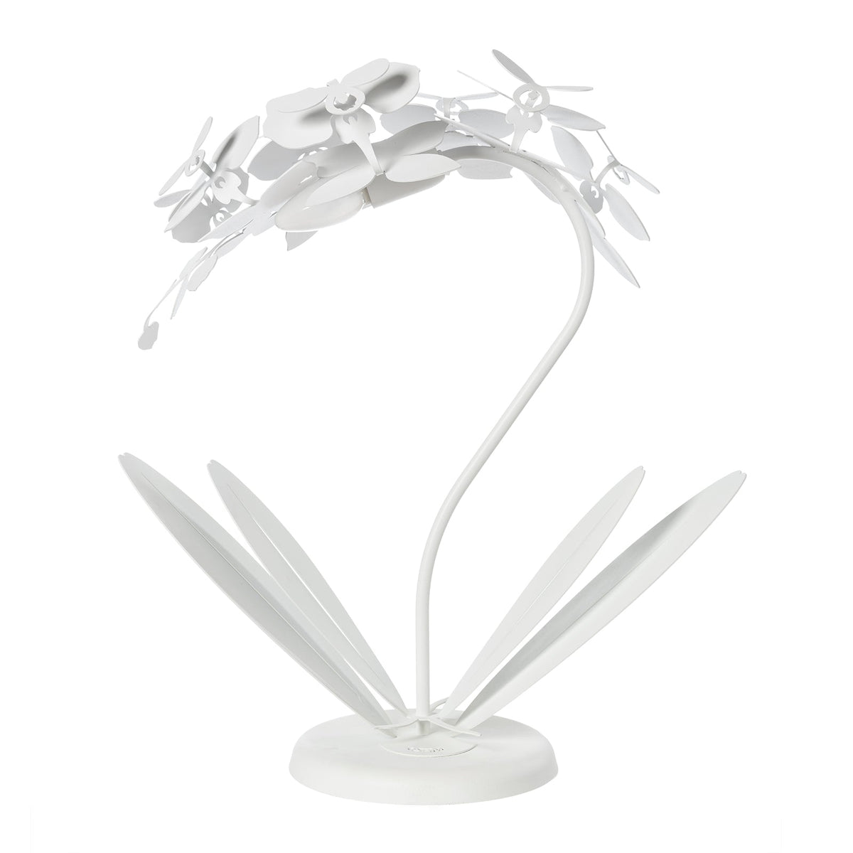 Arti & Mestieri lampada da tavolo Orchidea piccola bianco ferro lavorato artigianalmente