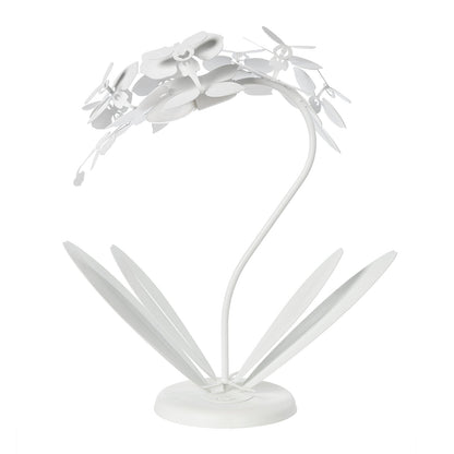 Arti & Mestieri lampada da tavolo Orchidea piccola bianco ferro lavorato artigianalmente