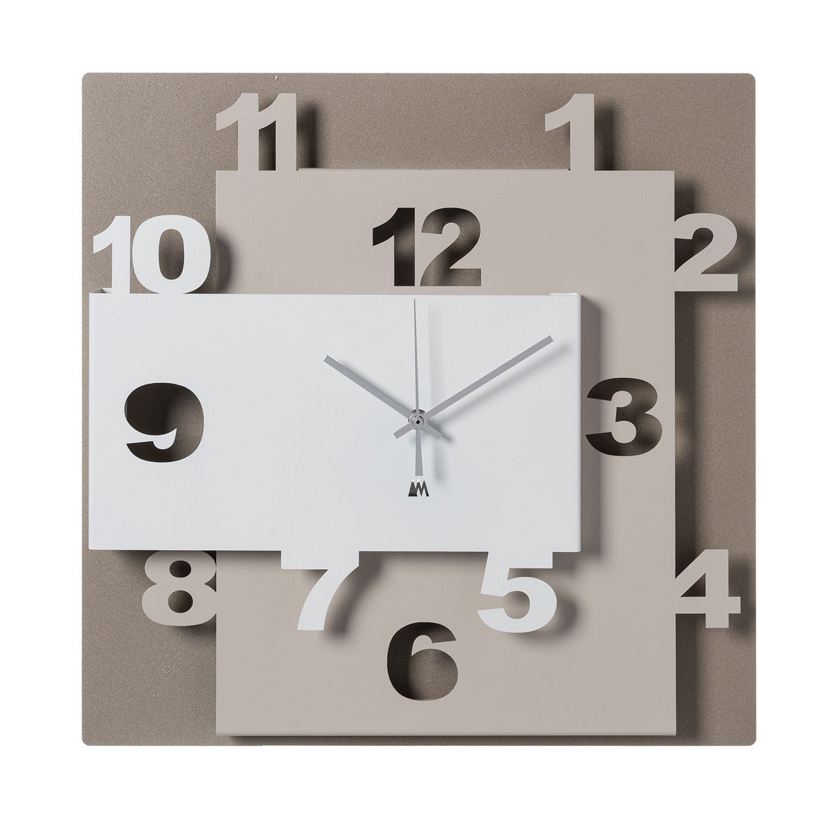 Arti & Mestieri orologio da parete Ziggurat bianco beige sabbia in ferro lavorato artigianalmente