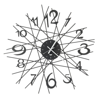 Arti & Mestieri orologio da parete Zig Zag nero ferro lavorato artigianalmente diametro 70 cm