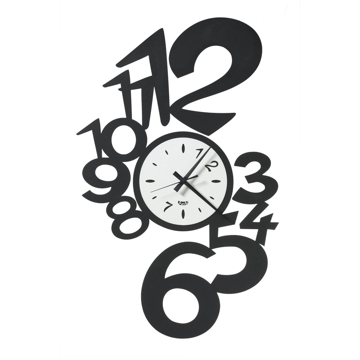 Arti & Mestieri Orologio Lupin Grande nero e bianco marmo in ferro lavorato artigianalmente