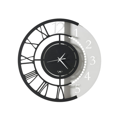 Arti & Mestieri Full Metal Jack Piccolo orologio da parete nero e bianco marmo in ferro lavorato artigianalmente