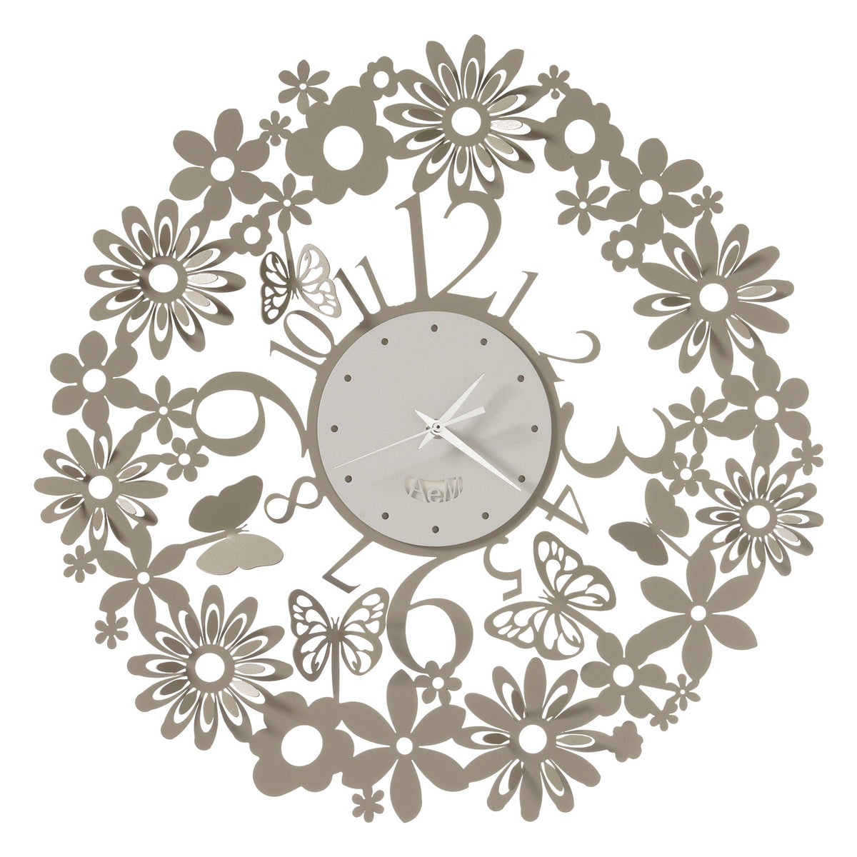 Arti & Mestieri orologio da parete Margherite sabbia e bianco marmo in ferro lavorato artigianalmente
