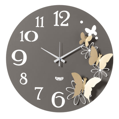 Arti & Mestieri - Petite horloge murale originale Butterfly Flowers