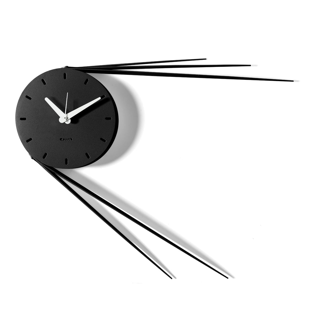 Arti & Mestieri orologio da parete Traslo nero in ferro lavorato artigianalmente, 56x43,5 cm