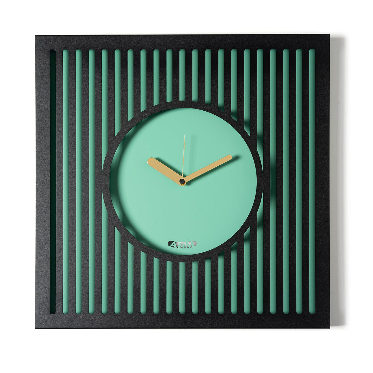 Arti & Mestieri orologio da parete Tiffany Grande nero verde acqua in ferro lavorato artigianalmente