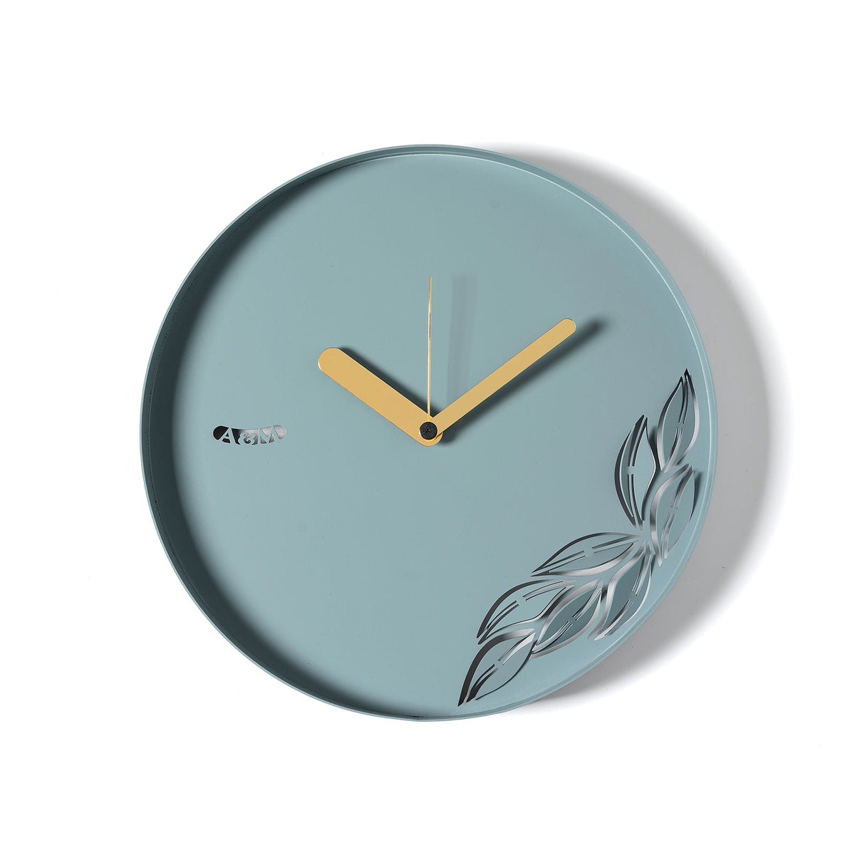 Arti & Mestieri orologio da parete Alba verde marino ferro traforato con motivo a rami e foglie