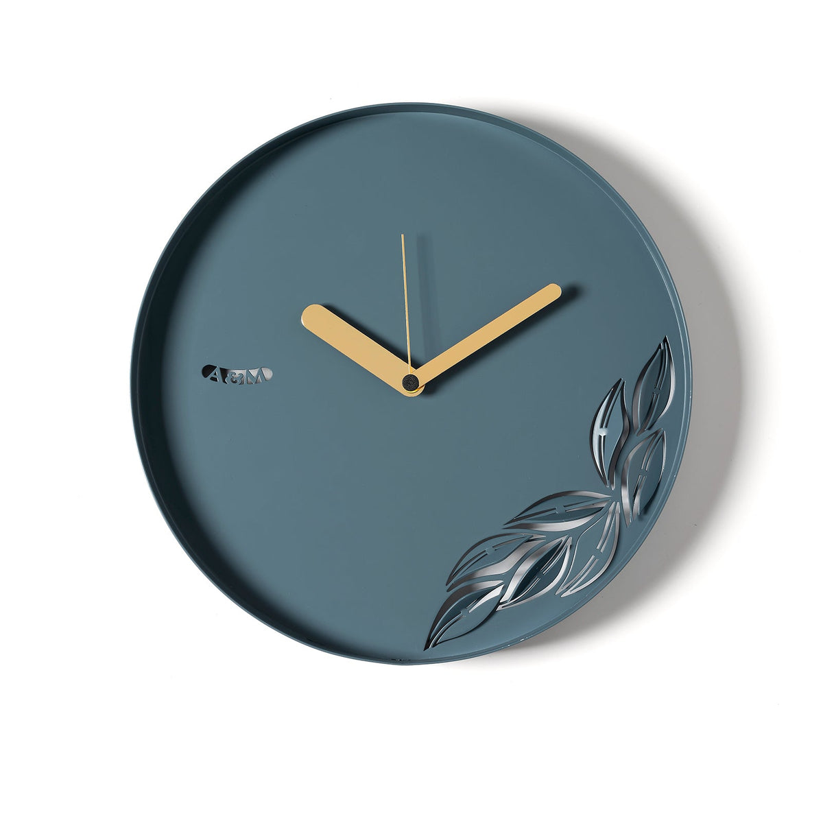 Arti & Mestieri Orologio Alba color petrolio in ferro lavorato artigianalmente con decoro a ramo traforato