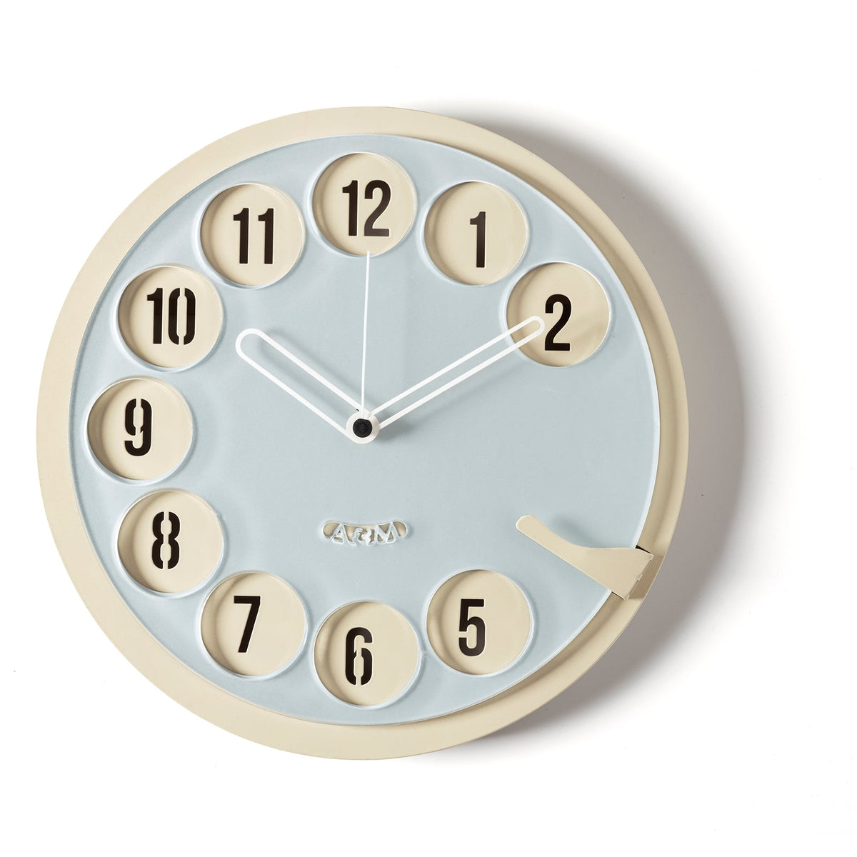 Arti & Mestieri orologio da parete Call Me colore crema e cenere in ferro lavorato artigianalmente