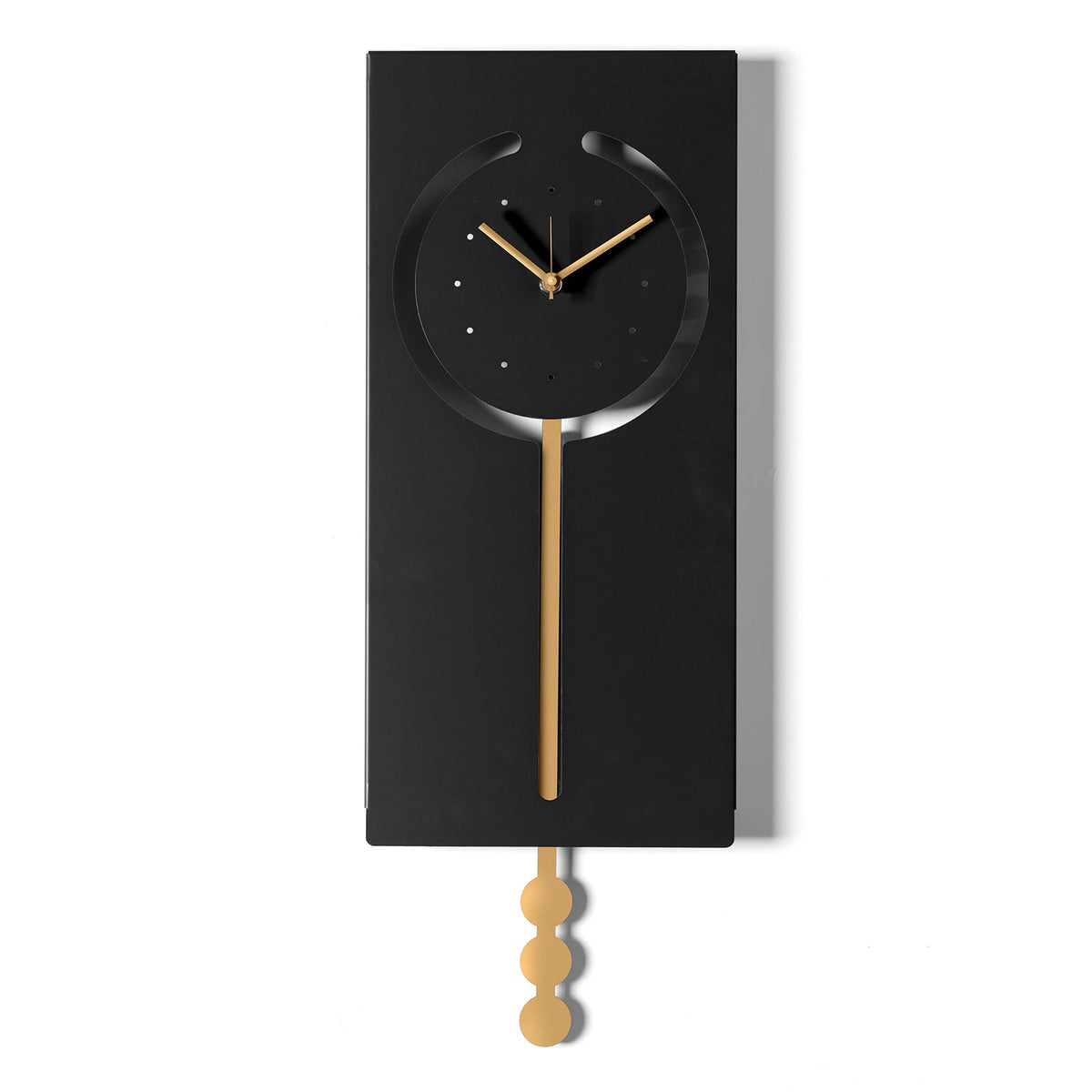 Arti & Mestieri orologio a pendolo Omega nero oro laccato in ferro lavorato artigianalmente