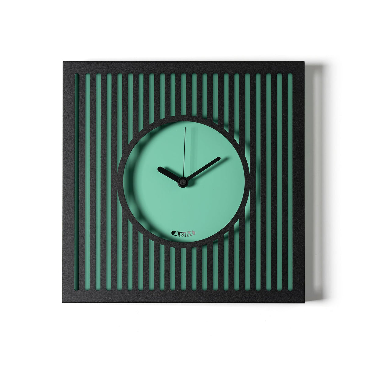 Arti & Mestieri orologio da parete Tiffany piccolo nero verde acqua in ferro lavorato artigianalmente