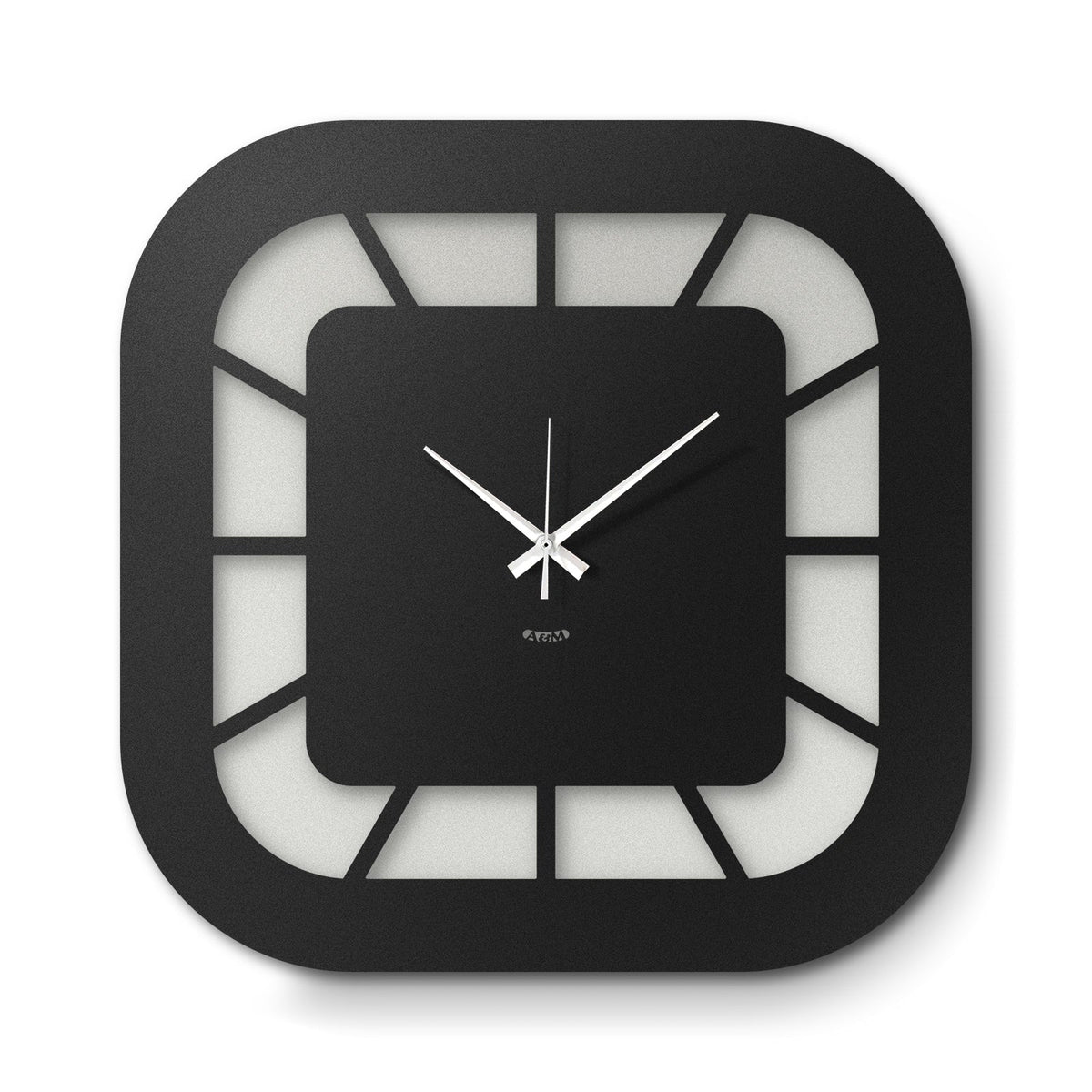 Arti & Mestieri orologio da parete Exo bianco marmo e nero in ferro lavorato artigianalmente