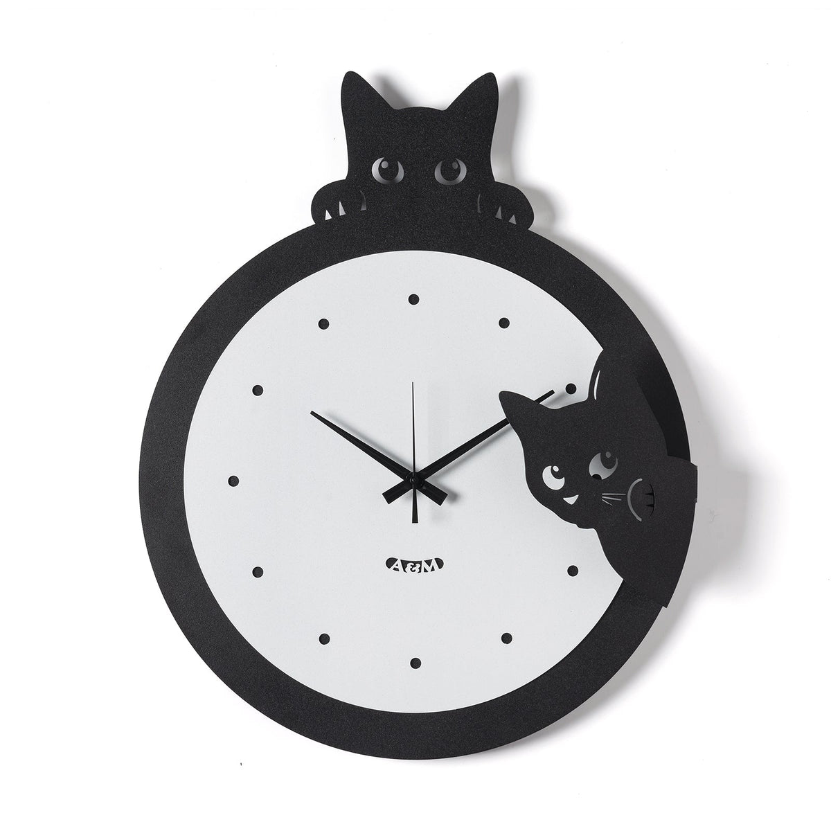 Arti & Mestieri orologio da parete Silvestro nero bianco marmo ferro lavorato artigianalmente