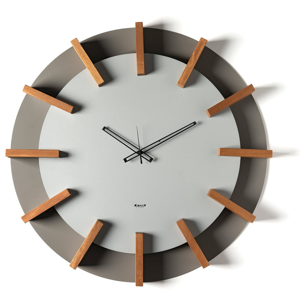 Arti & Mestieri orologio da parete Timon colore fango e alluminio in ferro lavorato artigianalmente