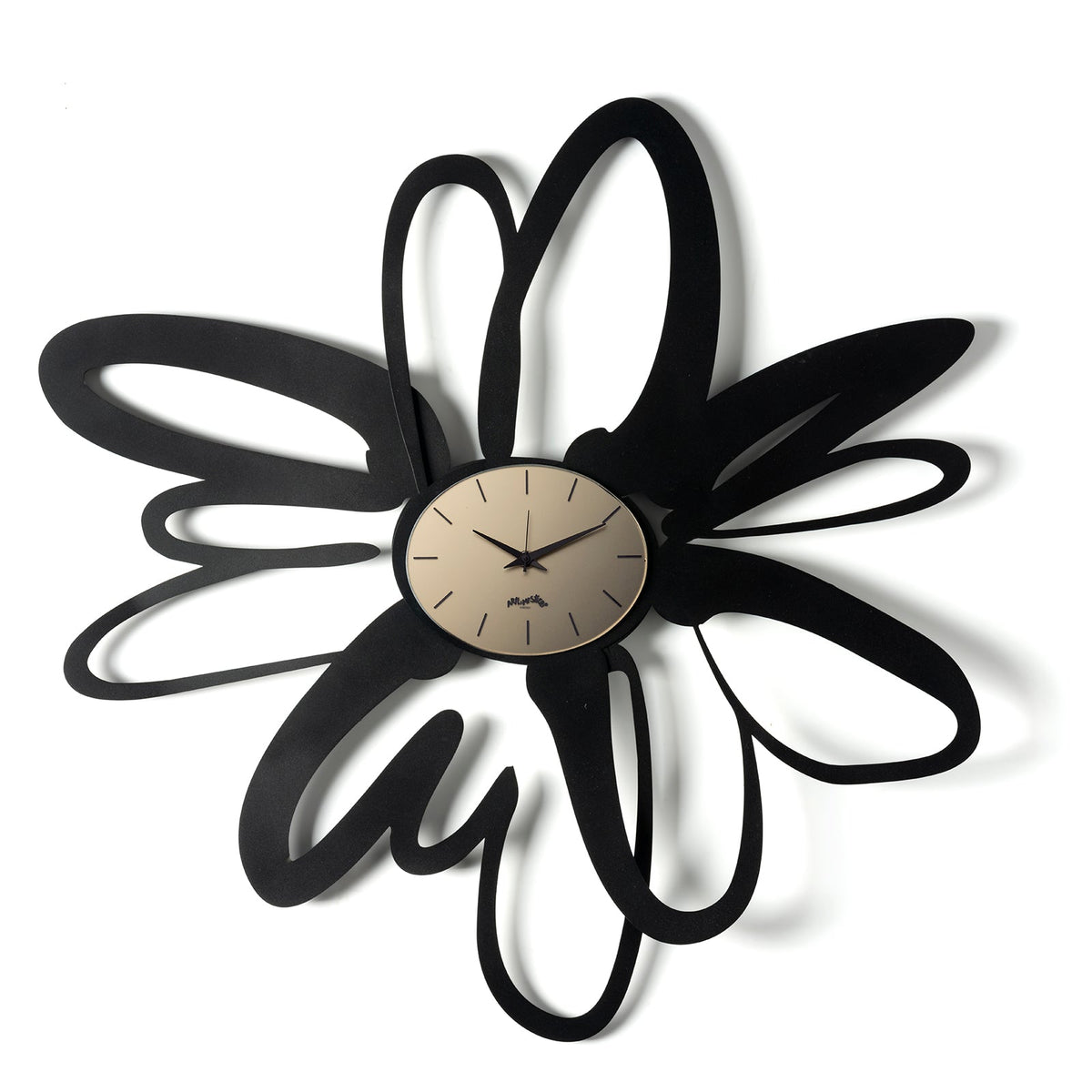 Arti & Mestieri orologio da parete Shodo nero e bronzo in ferro e vetro Velour Luxe® specchiato