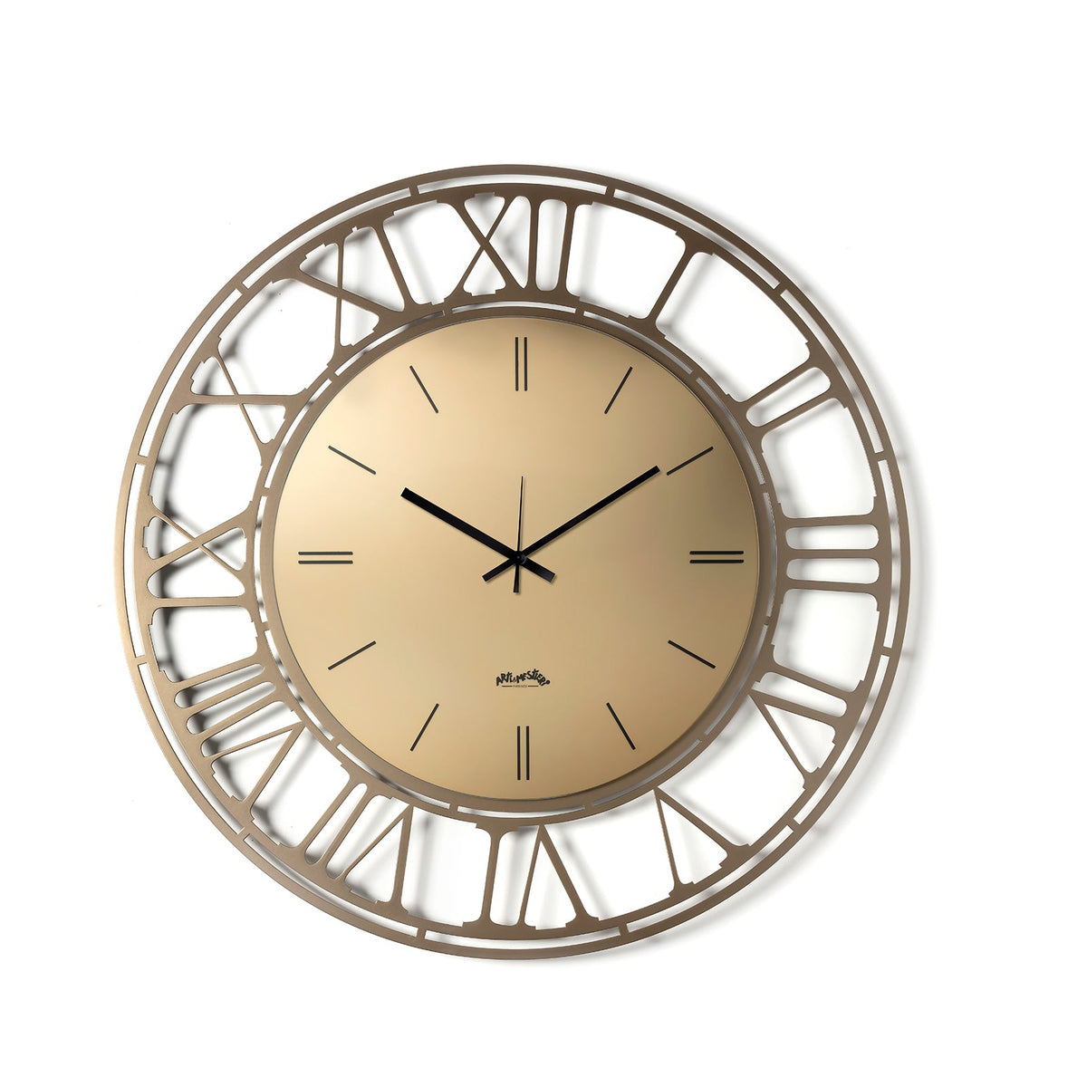 Arti & Mestieri orologio da parete Axis 70 bronzo vetro specchiato Velour Luxe e ferro lavorato artigianalmente