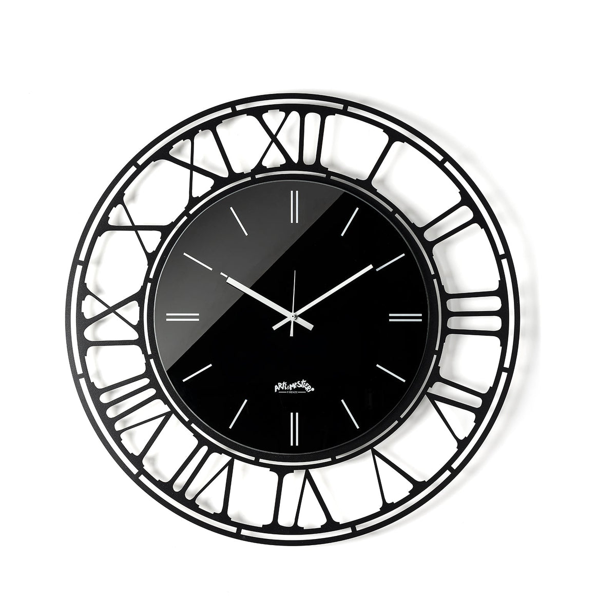 Arti & Mestieri orologio da parete Axis 70 nero crystal luxe ferro lavorato artigianalmente