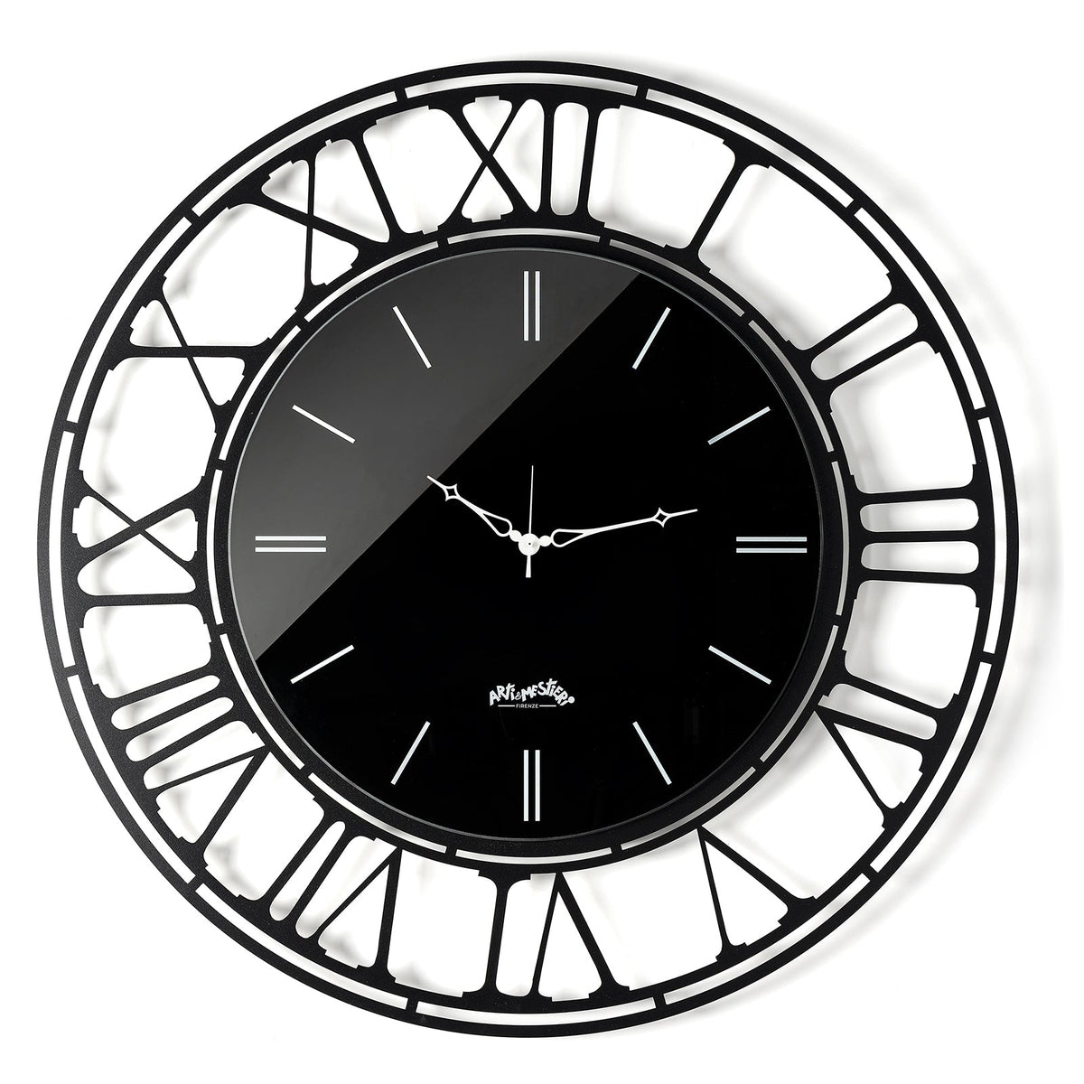 Arti & Mestieri orologio da parete Axis 90 nero Crystal Luxe ferro lavorato artigianalmente