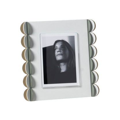 Arti & Mestieri portafoto Volans Piccolo bianco marmo giada oro laccato ferro