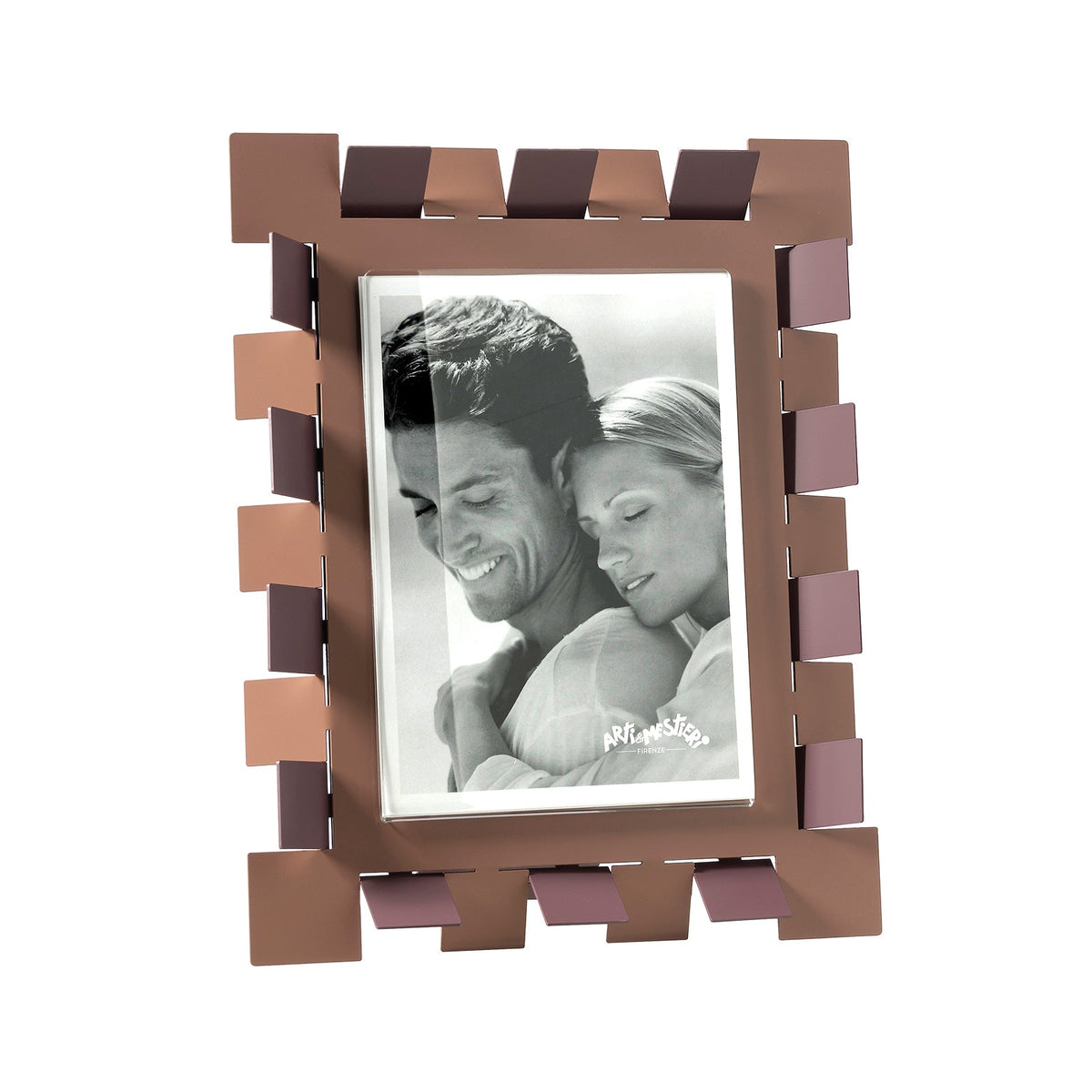 Arti & Mestieri portafoto Vertigo Grande mocha mousse viola ametista ferro lavorato artigianalmente