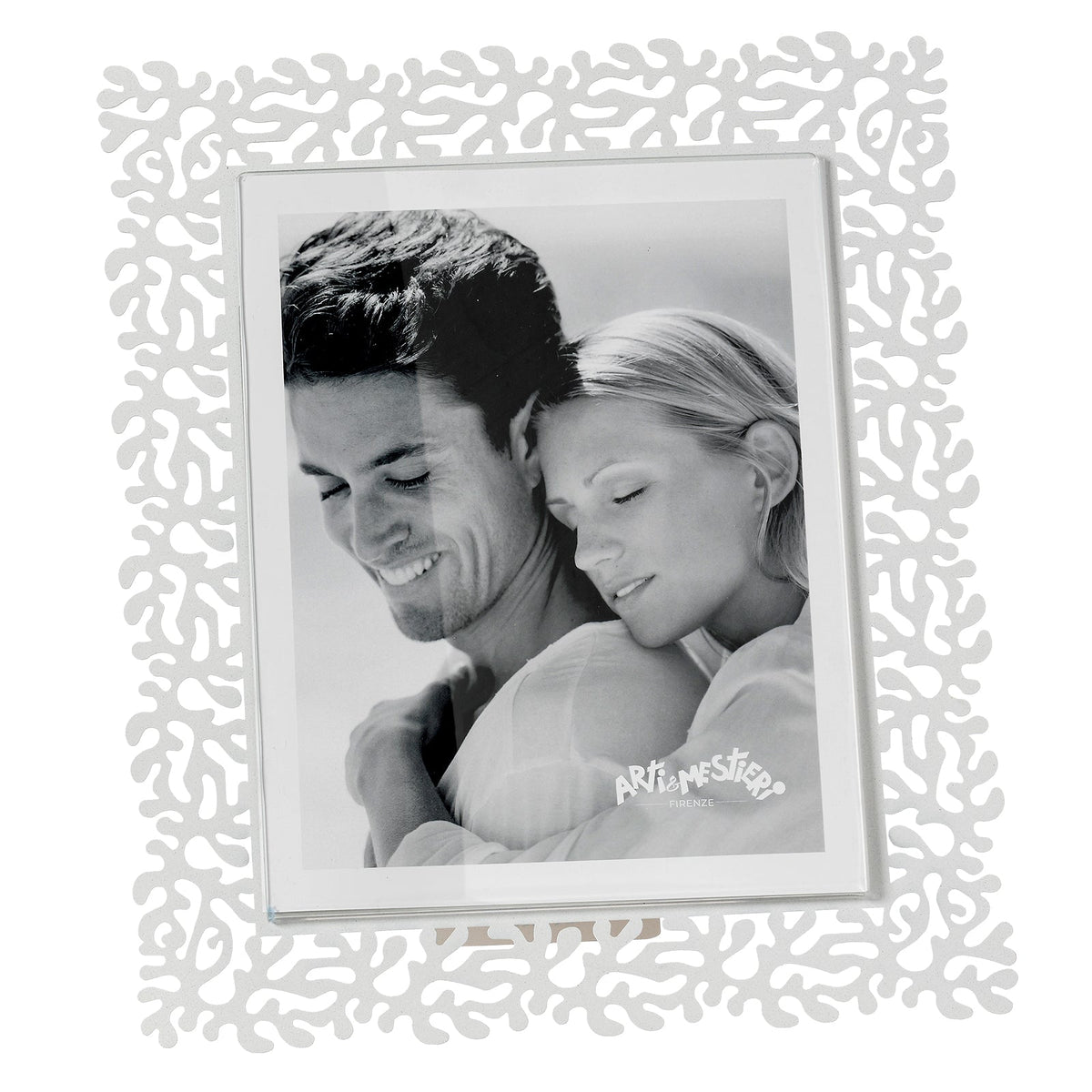 Arti & Mestieri portafoto Corallo Maxi bianco marmo ferro lavorato artigianalmente