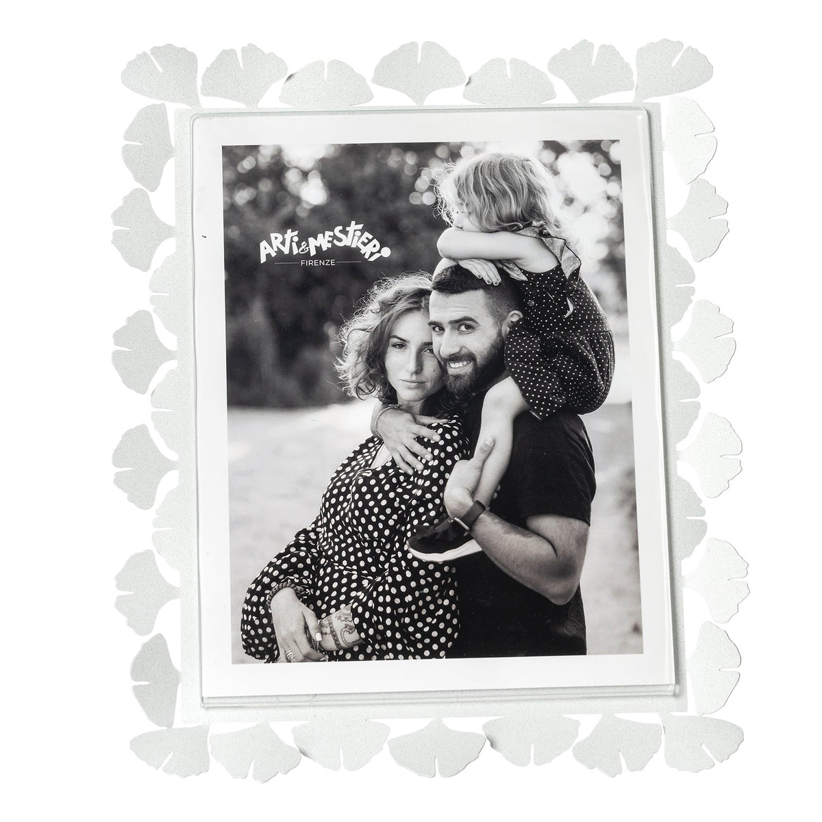 Arti & Mestieri Portafoto Ginkgo Maxi bianco marmo ferro artigianale